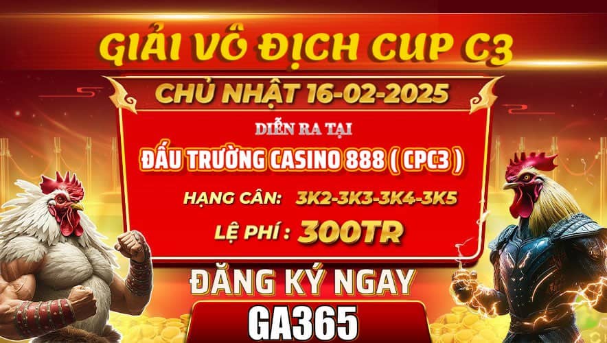 GIẢI ĐẤU GÀ TỰ DO VÔ ĐỊCH CÚP C3 NGÀY 16/02/2025