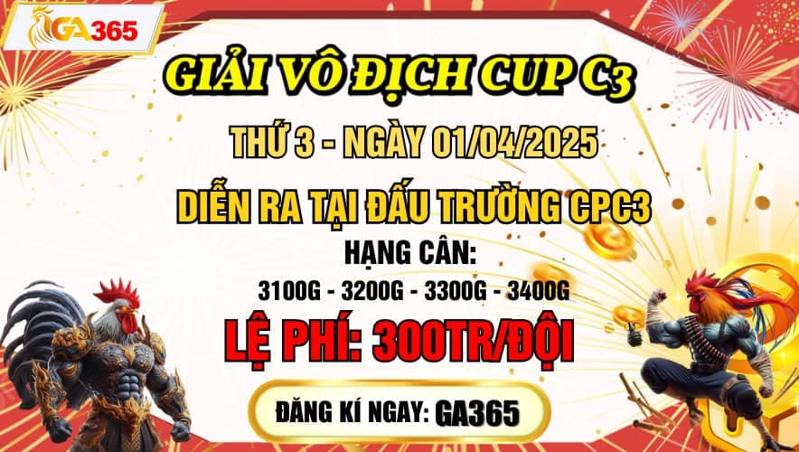 Thông Báo Giải Vô Địch Cup C3 Ngày 1/4/2025