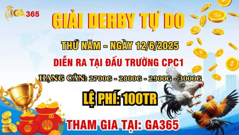 Giải Derby Gà Tự Do Bồ C1 Ngày 12/6/2025 
